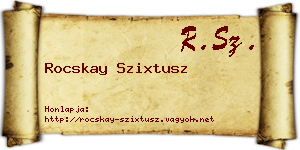Rocskay Szixtusz névjegykártya